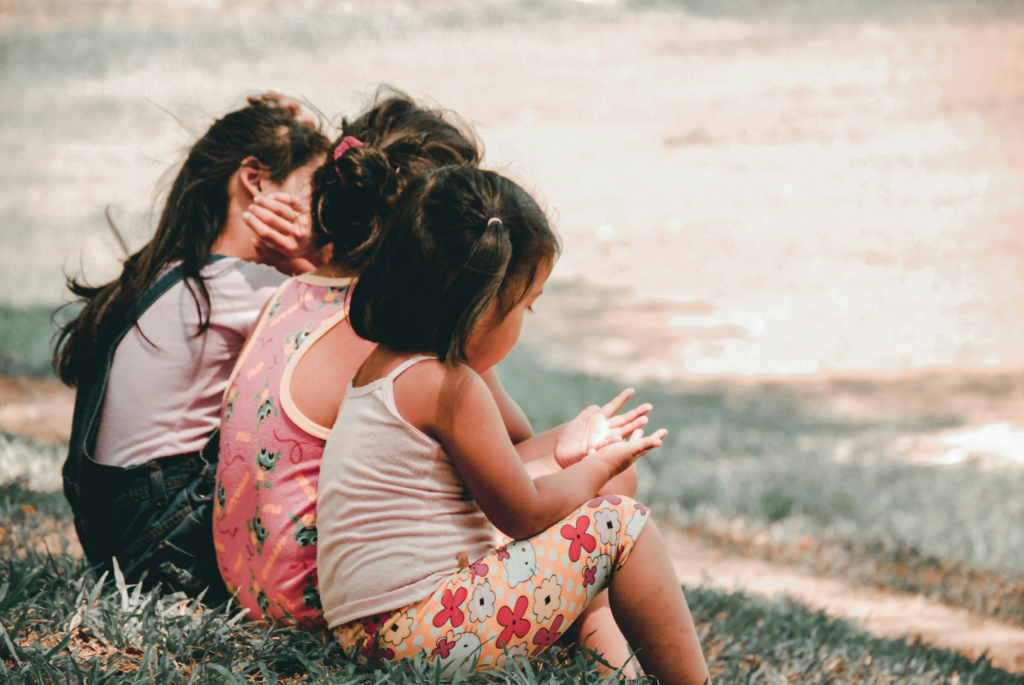 kids in grass